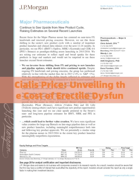 Cialis Price: Unveiling the Cost of Erectile Dysfunction Treatment